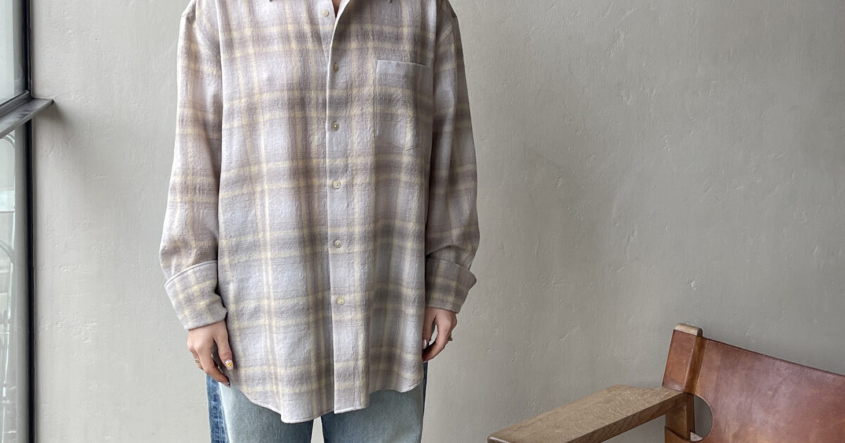トップス 24aw AURALEE AIRY WOOL CHECK SHIRT size5 AIRY WOOL CHECK SHIRT - AURALEE Official Website