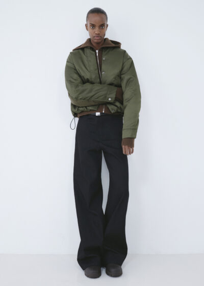 'Bomber short' in nylon khaki by KASSL Editions