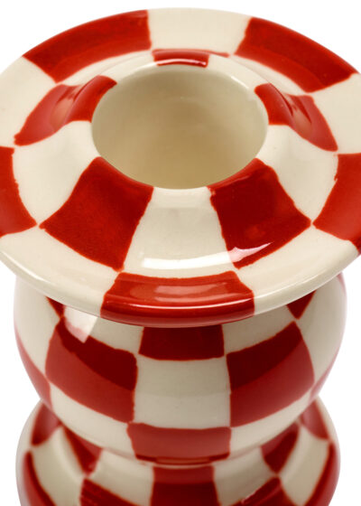 'Candle holder no2' in red/white by Serax x Wouters & Hendrix