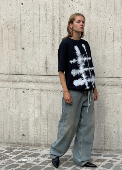 'Adult T' windowpane black by Wild Animals