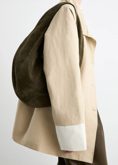 'Market tote suede' in kelp by Maeden