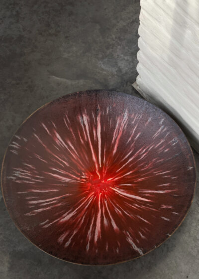 Beghard brass bowl in black/red by Michaël Verheyden