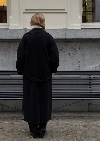 '3PM coat' in black by Auralee