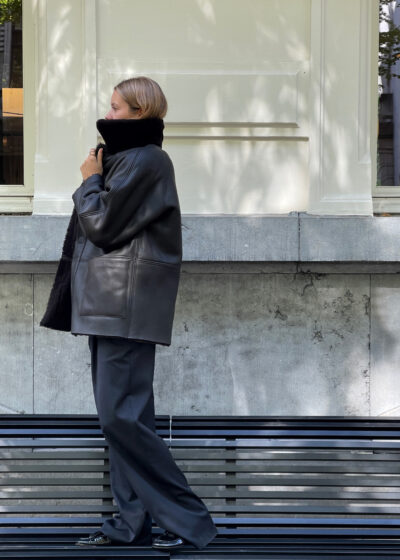 'Original hip shearling' in dark chocolate by KASSL Editions