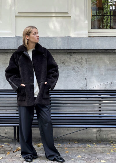'Original hip shearling' in dark chocolate by KASSL Editions