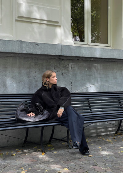 'Original hip shearling' in dark chocolate by KASSL Editions