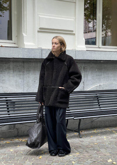 'Original hip shearling' in dark chocolate by KASSL Editions