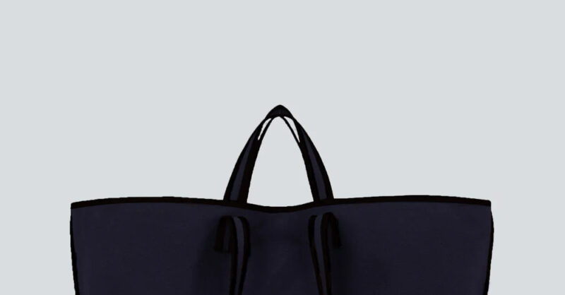 ＜KASSL EDITIONS＞TOTE CANVAS/バッグ　ネイビー Tote lacquer wool | black – KASSL Editions